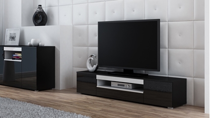 Picture of Cama TV stand VIVA 180 black/black gloss + white