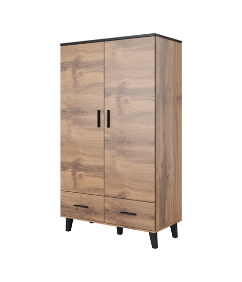 Picture of Cama wardrobe LOTTA 2D2D wotan oak + mat black