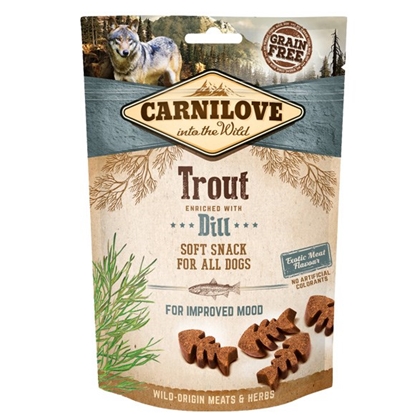 Изображение CARNILOVE SEMI-MOIST SOFT SNACK Trout Enriched with Dill - dog treat - 200 g