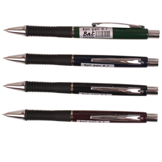 Picture of Lodīšu pildspalva CENTRUM BAT 0.7mm assorti korpuss, zila tinte