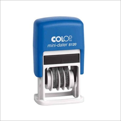 Picture of Zīmogs COLOP Mini-Dater S120 03 DD.MM.YYYY. (ciparu) zils korpuss, zils spilventiņš