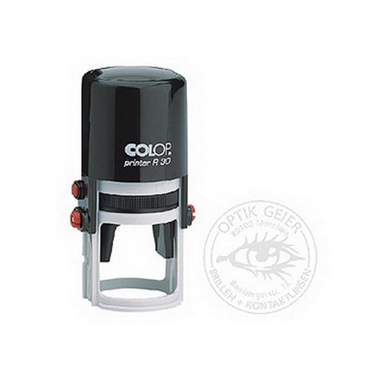 Изображение Zīmogs COLOP Printer R30, melns korpuss, bez krāsas spilventiņš