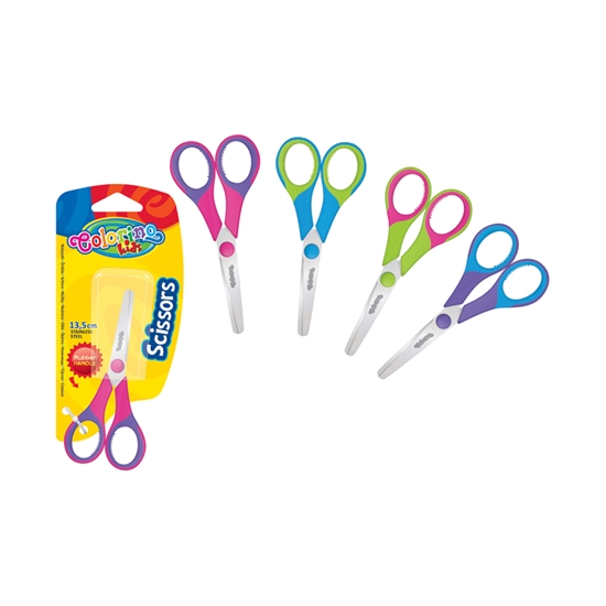 Picture of Šķēres COLORINO KIDS 13,5 cm, ar gumijotiem rokturiem, blisterī
