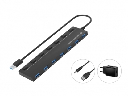 Picture of CONCEPTRONIC USB-Hub 7-Port 3.0  ->7x3.0       m.Netzteil sw