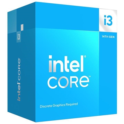 Attēls no CPU|INTEL|Desktop|Core i3|i3-14100|Raptor Lake|3500 MHz|Cores 4|12MB|Socket LGA1700|60 Watts|GPU UHD 730|BOX|BX8071514100SRMX1