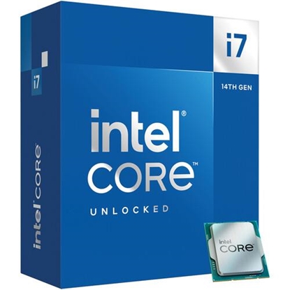 Изображение CPU|INTEL|Desktop|Core i7|i7-14700F|Raptor Lake|2100 MHz|Cores 20|33MB|Socket LGA1700|65 Watts|BOX|BX8071514700FSRN3Z