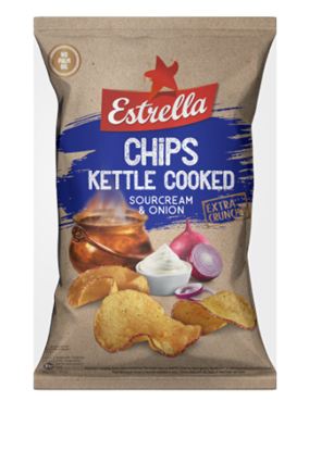 Picture of ČIPSI ESTRELLA KETTLE AR SKĀBĀ KRĒJUMA GARŠU 120G