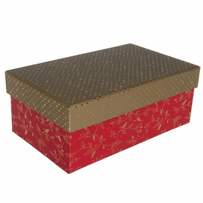Изображение Dāvanu kaste 18x11x7cm sarkana ar zelta vāku