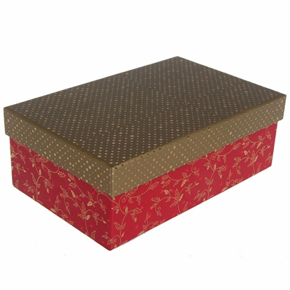 Изображение Dāvanu kaste 21x13.5x7.5cm sarkana ar zelta vāku