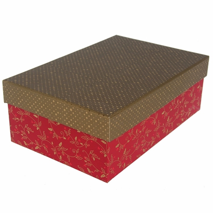 Изображение Dāvanu kaste 24x16.5x8.5cm sarkana ar zelta vāku