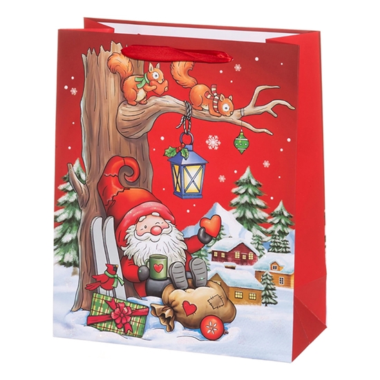 Изображение Dāvanu maisiņš Winteria Gnome 26x32x12cm  3-veidi