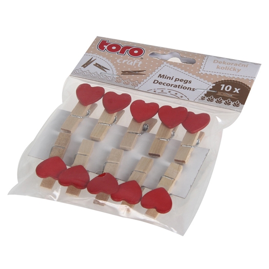 Picture of Dekors knaģi koka Sirds 3.5cm 10gab.