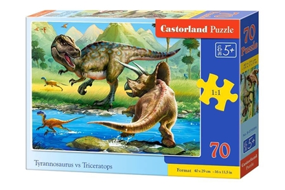 Изображение Dėlionė Castorland Tyrannosaurus vs Triceratops, 70 dalių
