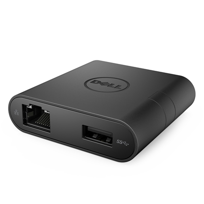 Attēls no DELL USB-C - HDMI / VGA / Ethernet / USB 3.0, Black