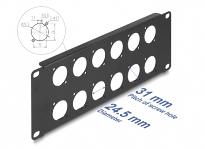 Picture of Delock 10″ D-Type Patch Panel 12 port 2U black