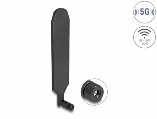 Picture of Delock 5G LTE Antenna SMA plug 3 dBi omnidirectional rotatable with tilt joint black