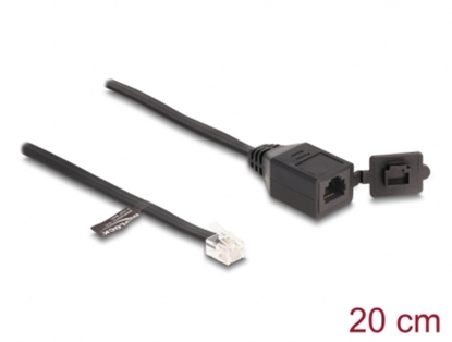 Изображение Delock Cable RJ12 plug to RJ12 jack with protective cap 20 cm black