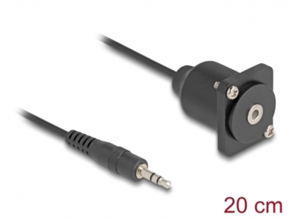 Attēls no Delock D-Type Cable 3.5 mm 3 pin Stereo jack male to female black 20 cm