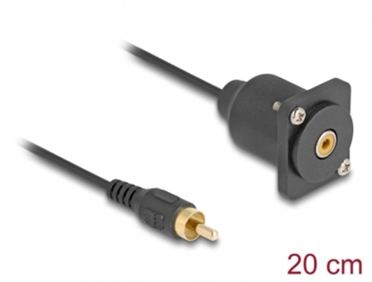 Picture of Delock D-Type Cable RCA male to female black 20 cm