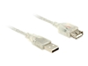 Picture of Delock Extension cable USB 2.0 Type-A male  USB 2.0 Type-A female 3 m transparent