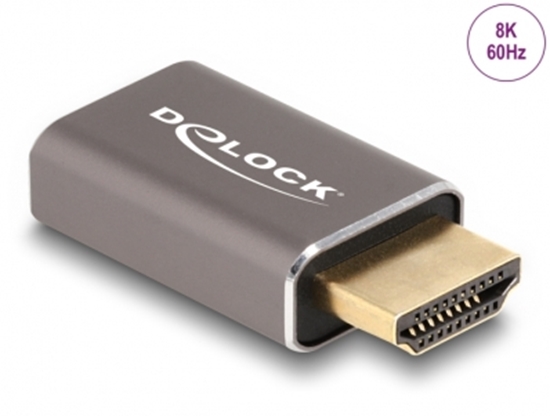 Picture of Delock HDMI Adapter male to female 8K 60 Hz grey metal