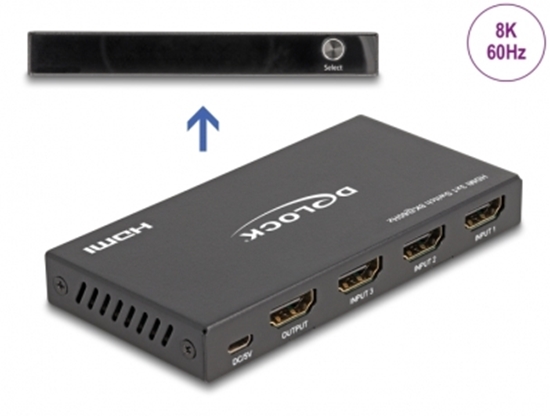 Picture of Delock HDMI Switch 3 x HDMI in to 1 x HDMI out 8K 60 Hz