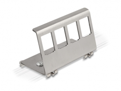 Picture of Delock Keystone Metal Mounting 4 Port for DIN rail