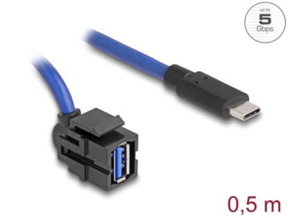 Picture of Delock Keystone Module USB 5 Gbps A female to USB Type-C™ male with cable