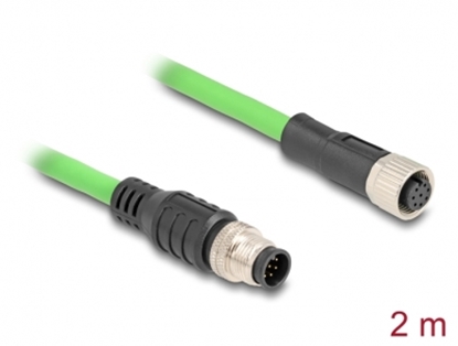 Изображение Delock M12 Cable A-coded 8 pin male to female PUR (TPU) 2 m
