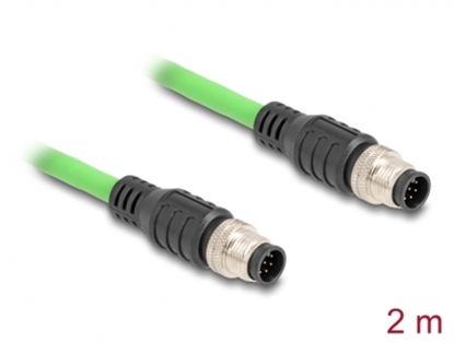 Изображение Delock M12 Cable A-coded 8 pin male to male PUR (TPU) 2 m