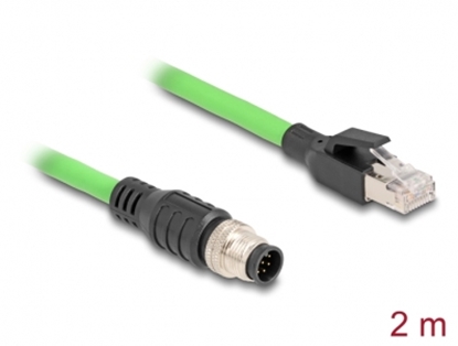Изображение Delock M12 Cable A-coded 8 pin male to RJ45 male PUR (TPU) 2 m