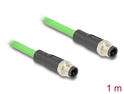 Picture of Delock M12 Cable D-coded 4 pin male to male PUR (TPU) 1 m