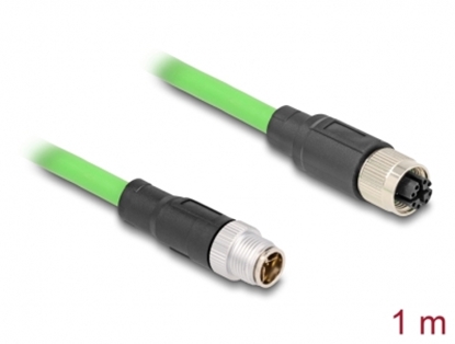 Изображение Delock M12 Cable X-coded 8 pin male to female PUR (TPU) 1 m