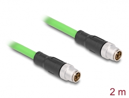 Изображение Delock M12 Cable X-coded 8 pin male to male PUR (TPU) 2 m