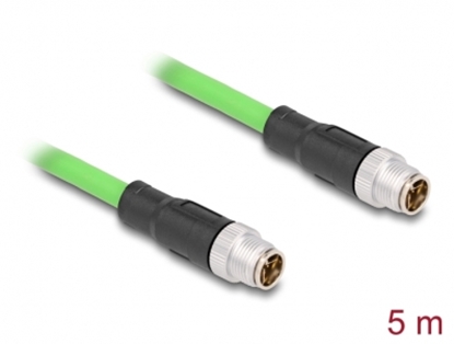 Изображение Delock M12 Cable X-coded 8 pin male to male PUR (TPU) 5 m