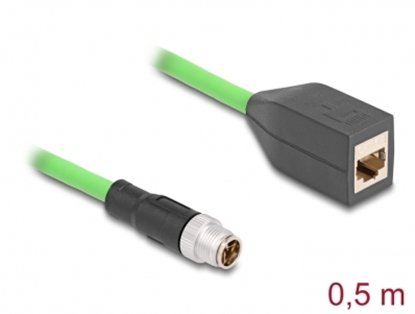 Изображение Delock M12 Cable X-coded 8 pin male to RJ45 female PUR (TPU) 0.5 m