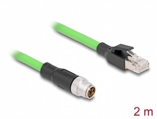 Изображение Delock M12 Cable X-coded 8 pin male to RJ45 male PUR (TPU) 2 m