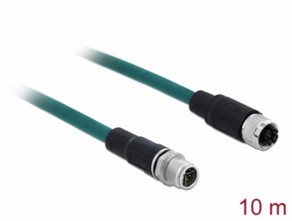 Изображение Delock Network cable M12 8 pin X-coded male to female PUR (TPU) 10 m