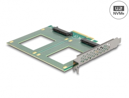 Picture of Delock PCI Express 4.0 x8 Card to 2 x internal U.2 NVMe SFF-8639 - Bifurcation (LxW: 144 x 122 mm)