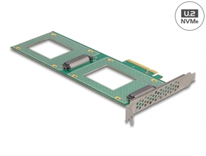 Attēls no Delock PCI Express 4.0 x8 Card to 2 x internal U.2 NVMe SFF-8639 - Bifurcation (LxW: 236 x 87 mm)