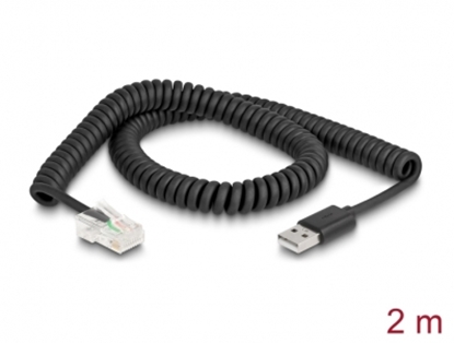 Изображение Delock RJ50 to USB 2.0 Type-A Barcode Scanner Coiled Cable 2 m