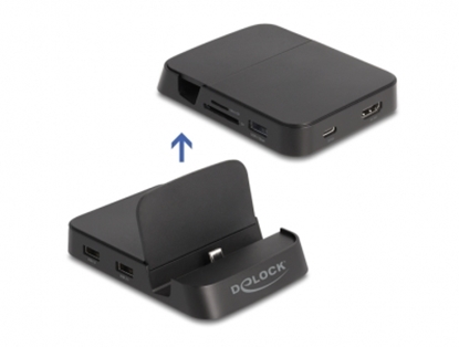 Attēls no Delock Smartphone Docking Station 4K with integrated holder - HDMI / USB / Hub / SD / Micro SD for Android or Windows