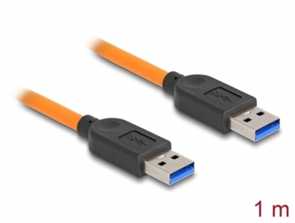 Attēls no Delock USB 5 Gbps Cable USB Type-A male to USB Type-A male for tethered shooting 1 m orange