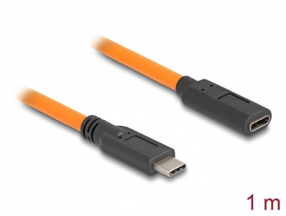 Attēls no Delock USB 5 Gbps Cable USB Type-C™ male to USB Type-C™ female for tethered shooting 1 m orange