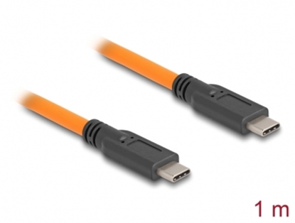 Attēls no Delock USB 5 Gbps Cable USB Type-C™ male to USB Type-C™ male for tethered shooting 1 m orange