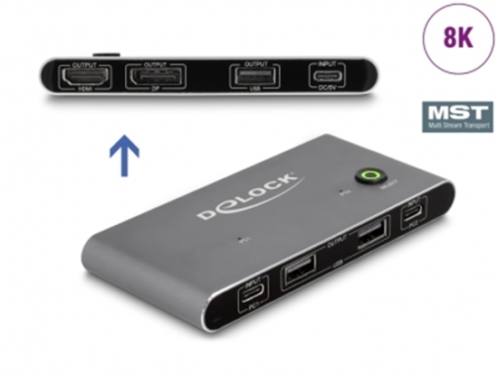 Изображение Delock USB-C™ KVM Switch to HDMI and DisplayPort 8K MST with USB 2.0