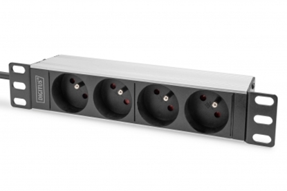 Picture of Digitus 10\" socket strip with aluminum profile, 4-way CEE 7/5 sockets