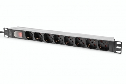 Picture of Digitus Socket strip with aluminum profile and switch, 8-way Italian output, 2 m cable Italian plug