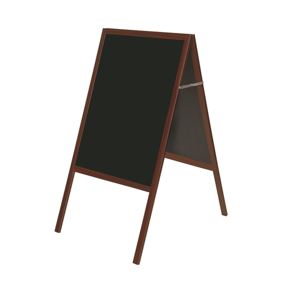 Изображение Divpusēja krīta tāfele BI-OFFICE 90x120, 150 cm augsts statīvs, melns rāmis un tāfele