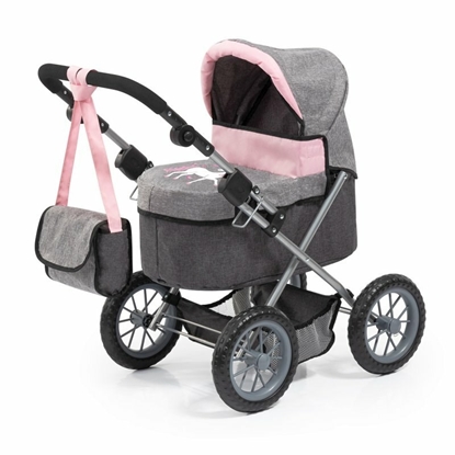 Picture of Doll pram BAYER Design 13033AB Trendy deep Gray, Pink